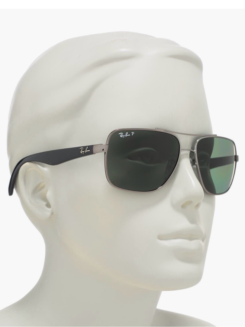 ✅NEW “Ray-Ban” Polarized Silver Frame Green Lens Navigator Sunglasses